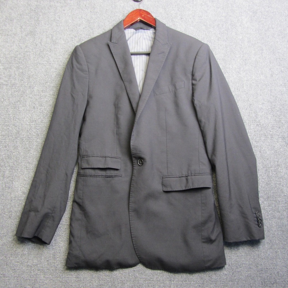 Banana Republic Suit Mens 38S 31x30 Blue Check Wool Marzotto Italian 2 Piece Set
